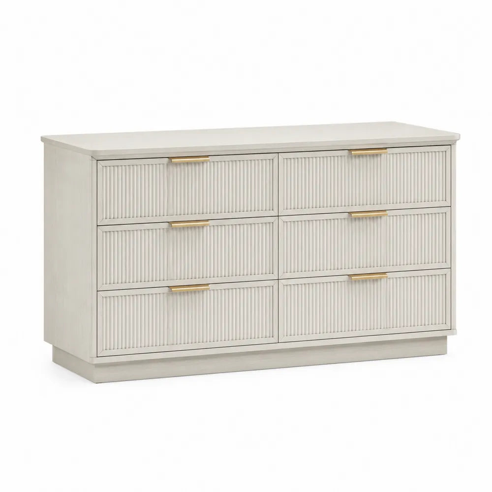 Cômoda de Madera con Seis Cajones Blanco