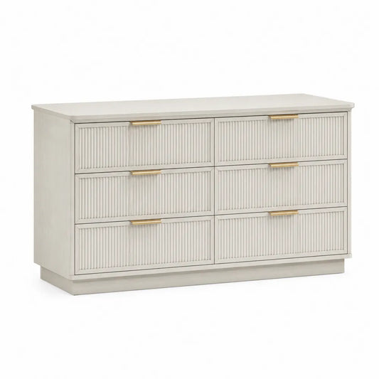 Cômoda de Madera con Seis Cajones Blanco