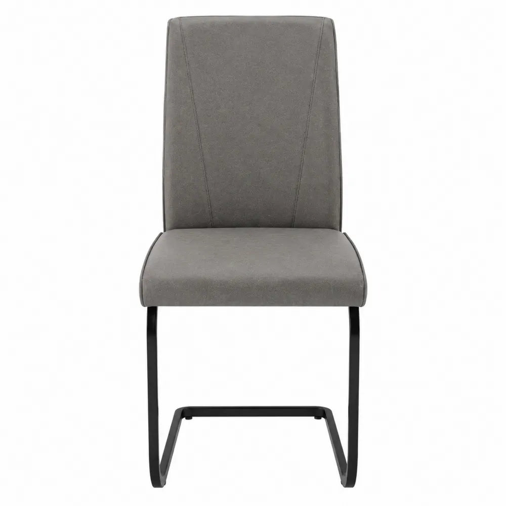 Silla de comedor de metal y poliéster gris 90x45x60 cm